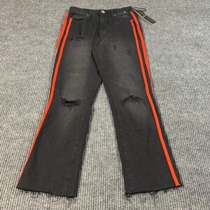 Tinseltown Jeans Womens Juniors 7 Black Boot‎ Cut High Waist Stretch Distressed